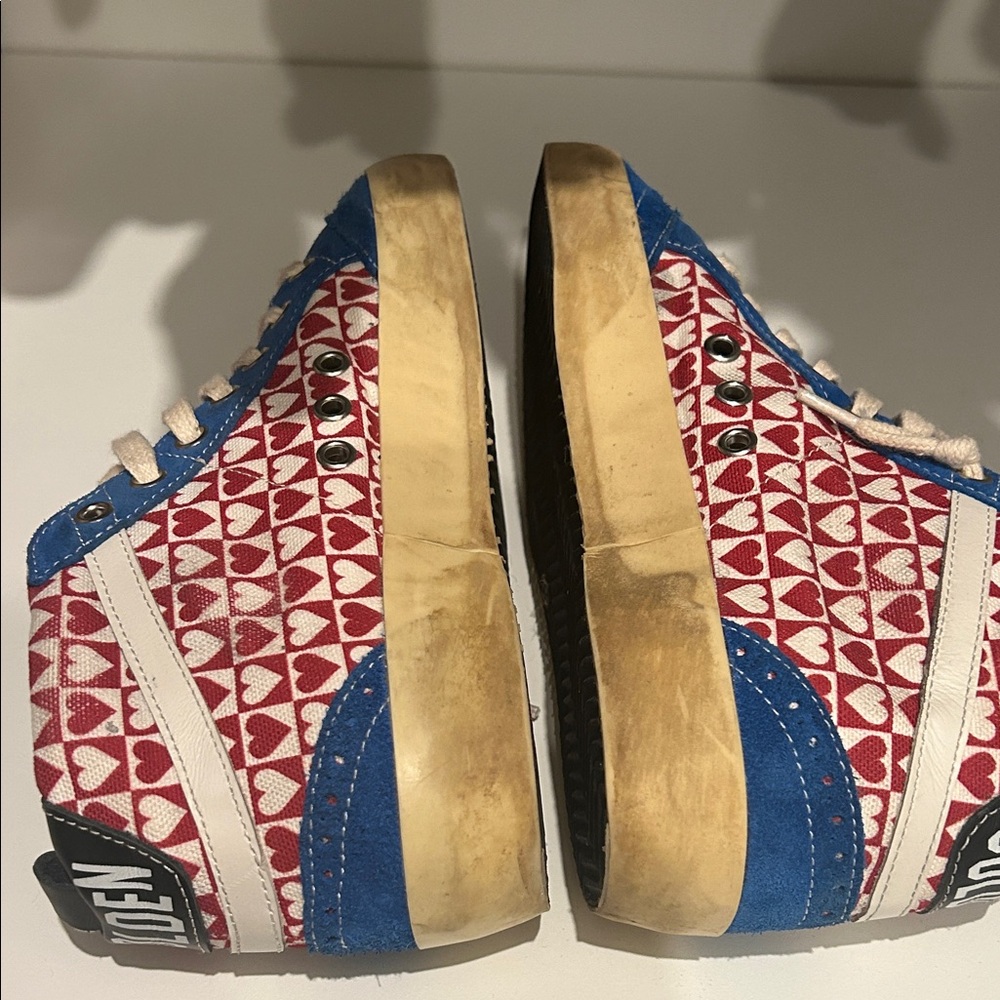 Golden Goose Blue and Red Heart Sneakers 38 - Picture 5 of 15